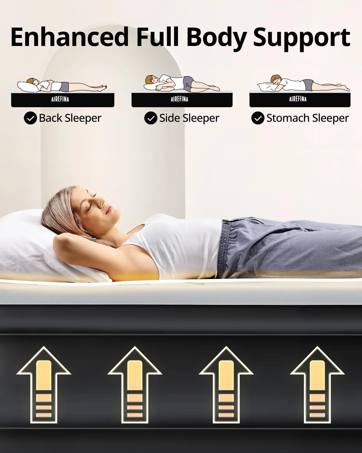 Airefina Twin Air Mattress with Built-in Pump Raised for Guests Home, 18" Blow Up Mattress Self Inflatable Mattress in 2 Mins Portable Foldable Anywhere Air Bed with Carrying Bag Colchones Inflables
