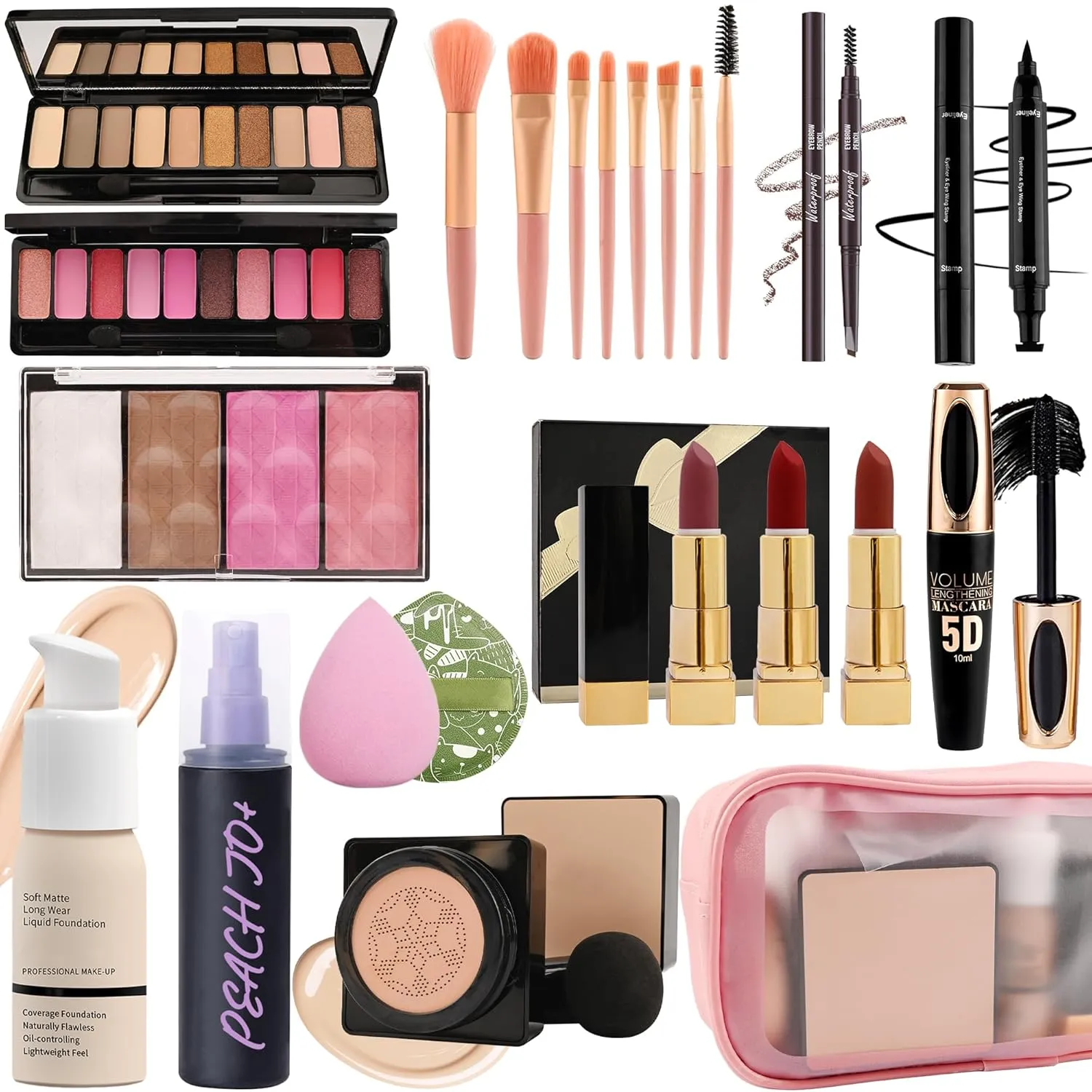 All in One Makeup Kit for Women Full Kit,Travel Makeup Kit for Teens,Make Up Gift Set with Everything,Foundation Eyeshadow Lipstick Eyebrow Blush Powder,Mother's Day Make Up Gift Set for Women-C