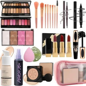 All in One Makeup Kit for Women Full Kit,Travel Makeup Kit for Teens,Make Up Gift Set with Everything,Foundation Eyeshadow Lipstick Eyebrow Blush Powder,Mother's Day Make Up Gift Set for Women-C