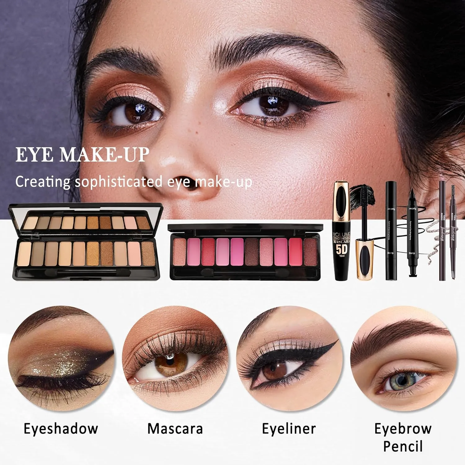 All in One Makeup Kit for Women Full Kit,Travel Makeup Kit for Teens,Make Up Gift Set with Everything,Foundation Eyeshadow Lipstick Eyebrow Blush Powder,Mother's Day Make Up Gift Set for Women-C