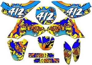 All Years JR 80 Zany Yellow Senge Graphics Complete Kit with Rider I.D. Compatible with Suzuki