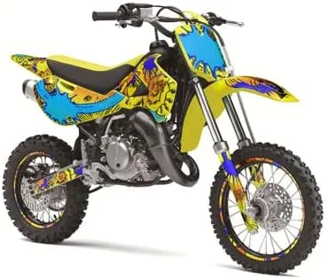 All Years JR 80 Zany Yellow Senge Graphics Complete Kit with Rider I.D. Compatible with Suzuki