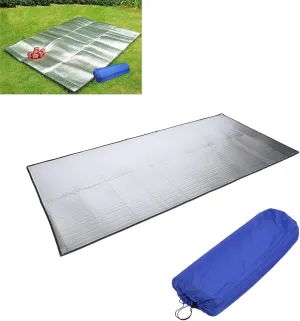 Aluminum Foil EVA Camping Mat, Waterproof Folding Sleeping Blanket, Double-Sided Thermal Picnic Pad, Moisture Proof Cushion for Outdoor, Backpacking, Hiking, Camping, 90x200cm