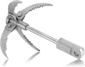 Alvinlite Grappling Hook, Gravity Rock 4-Claw Folding Stainless Steel Claws Anchor Tool for Outdoor Survival, Camping, Hiking, Tree &Mountain Climbing