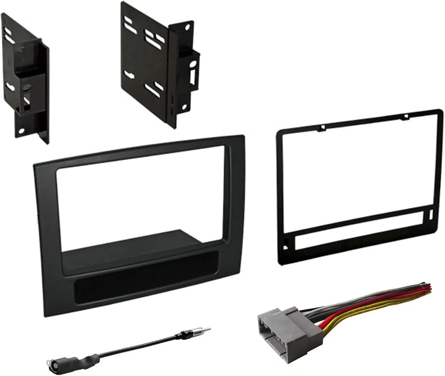 American International Double DIN Dash Kit for Dodge RAM (2006-2008) Complete Kit with Aftermarket Antenna Adapter and Wiring Harness (CDK651CP)