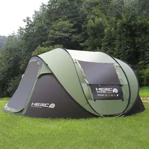 An ultra large camping tent that opens fast and automatically for three to four people