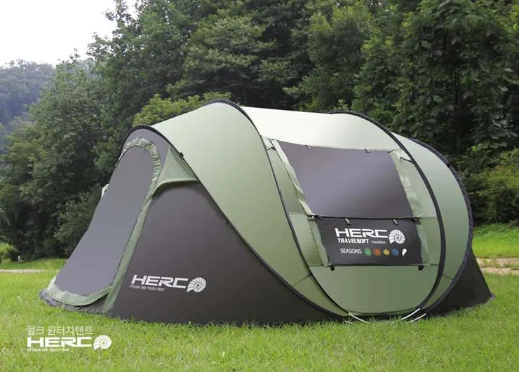 An ultra large camping tent that opens fast and automatically for three to four people