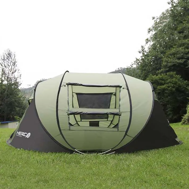An ultra large camping tent that opens fast and automatically for three to four people