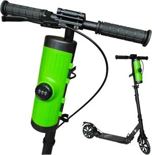 Anti-Theft Scooter Lock Box - 3-Digit Combo Weatherproof Storage Bag (740mL) for Electric Scooters, Bikes & Kid Scooters - Handlebar Stem Mount with Bracket Kit (Small Capacity, Green)