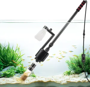 AQQA Aquarium Gravel Cleaner Kit, 6 in 1 Electric Fish Tank Vacuum Cleaning Tools Water Changer, Multifunction Wash Sand Filter Water Circulation 20W 320GPH 110V