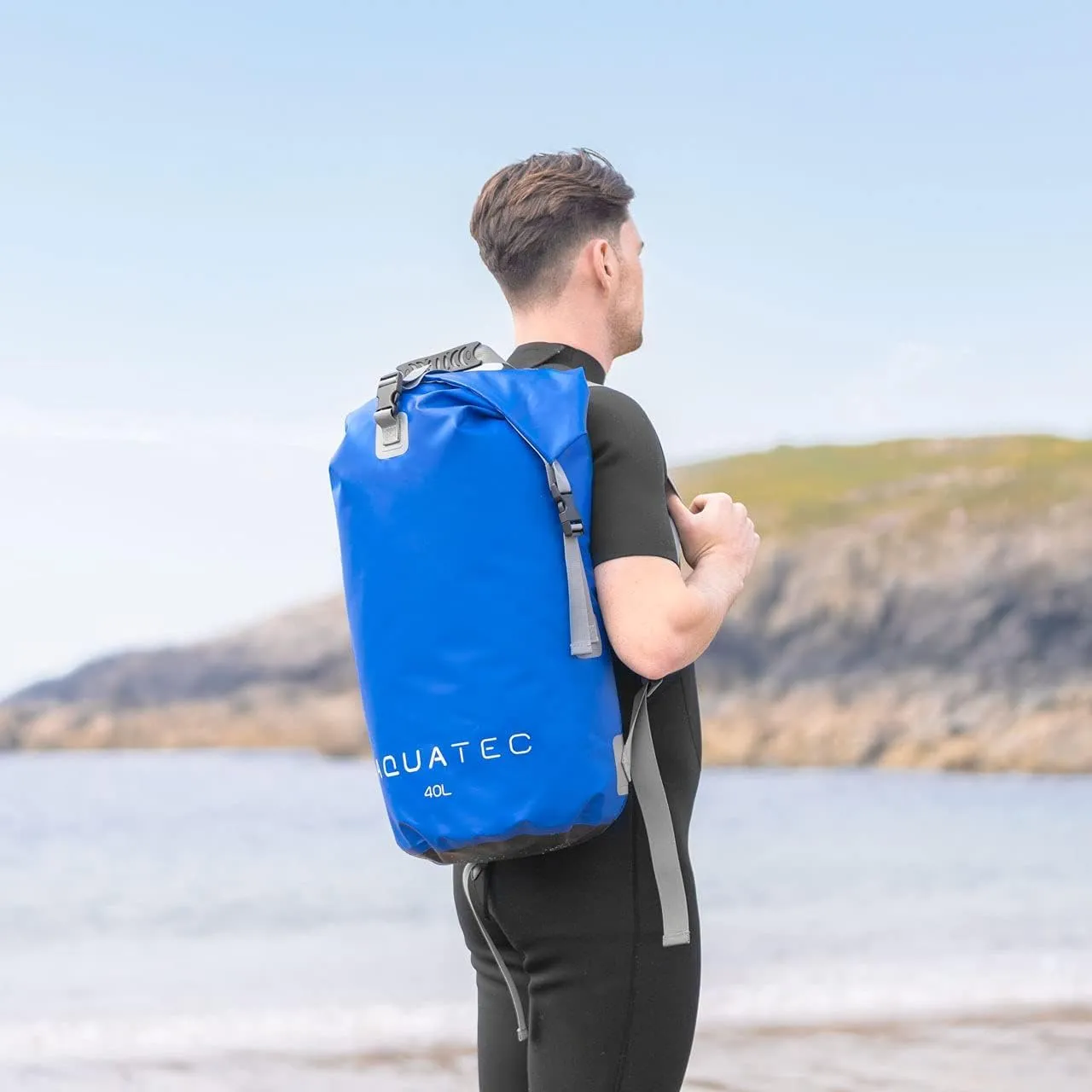 AQUATEC Waterproof Dry Bag Rucksacks - 5X Sizes: 10L, 15L, 20L, 30L & 40L | Double Shoulder Strap Backpack | Perfect for Boating/Kayaking/Hiking/Camping