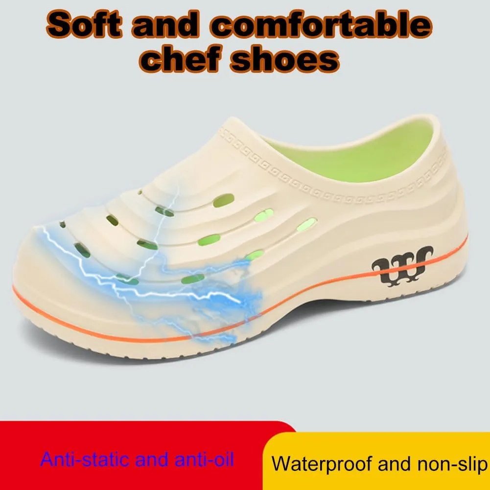Armadillo Chef Shoes Men Women Wide Slip Resistant Work Clogs Lightweight Waterproof Kitchen Shoes Comfortable Nursing Nurse Shoe for Women
