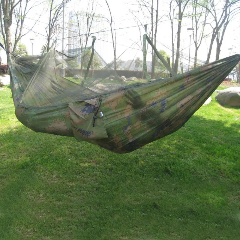 Army With High Fast shipping Price-conscious Nets Strength Hammock Green Mosquito Camping Nylon Mosquito Portable Parachute