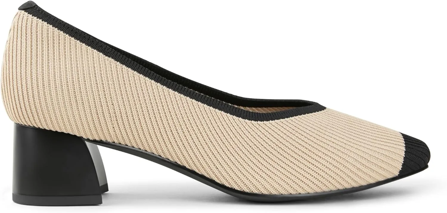 Arromic Women's Pumps Closed Toe Chunky Block Square Toe Low Heels Work Shoes Casual Daily Wear