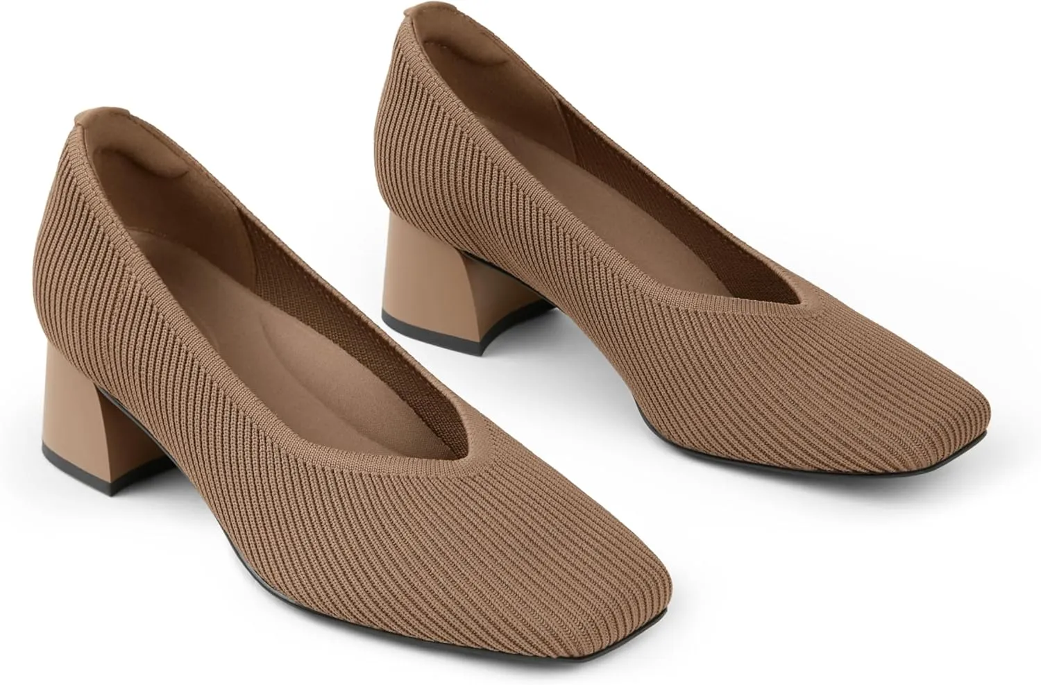 Arromic Women's Pumps Closed Toe Chunky Block Square Toe Low Heels Work Shoes Casual Daily Wear
