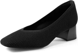 Arromic Women's Pumps Closed Toe Chunky Block Square Toe Low Heels Work Shoes Casual Daily Wear