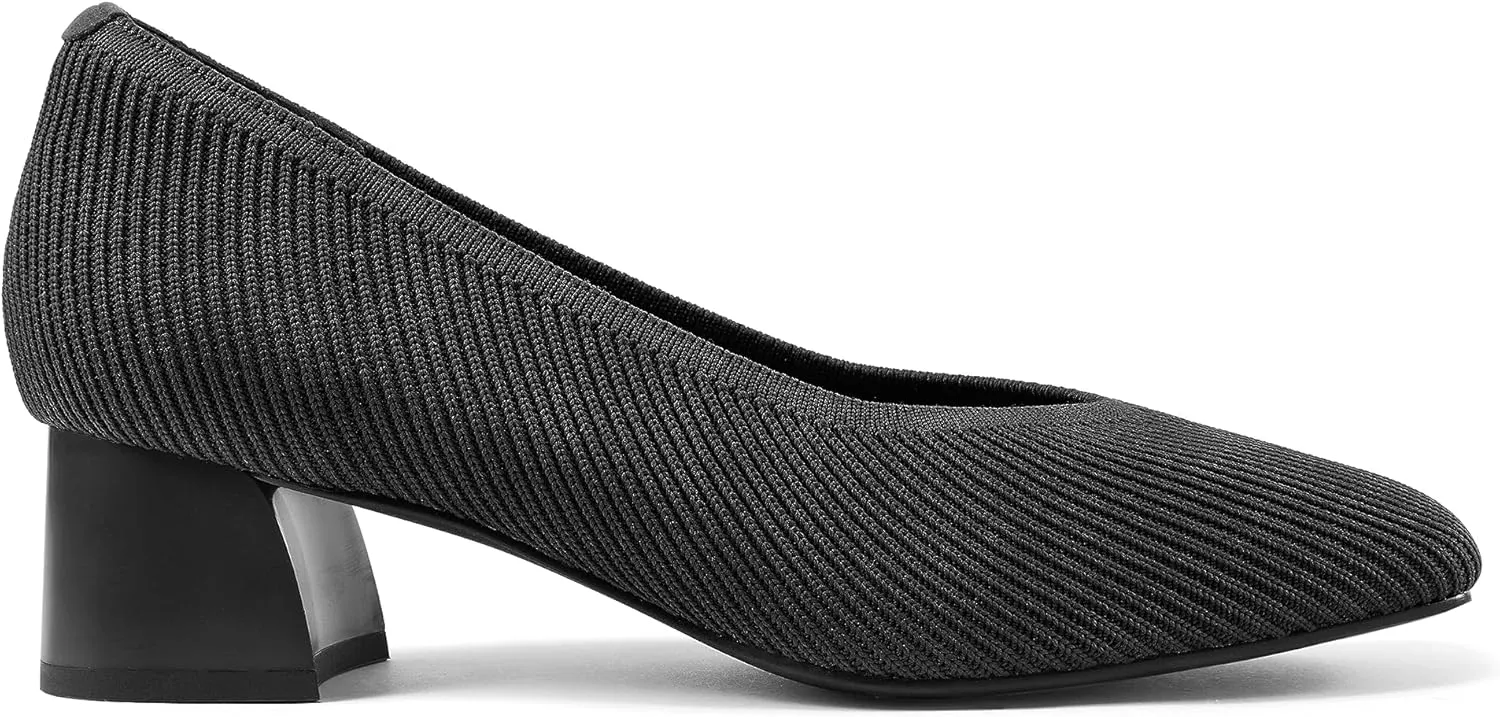 Arromic Women's Pumps Closed Toe Chunky Block Square Toe Low Heels Work Shoes Casual Daily Wear