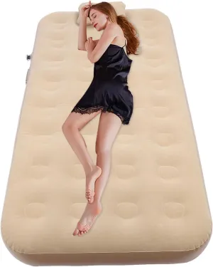 Asixxsix Camping Inflatable Mattress, Self Inflating Air Mattress Built in Pump Blow Up Mattress Inflatable Sleeping Mat Airbed, 190CM Air Mattress, PVC Flocking Inflatable Sleeping Mat