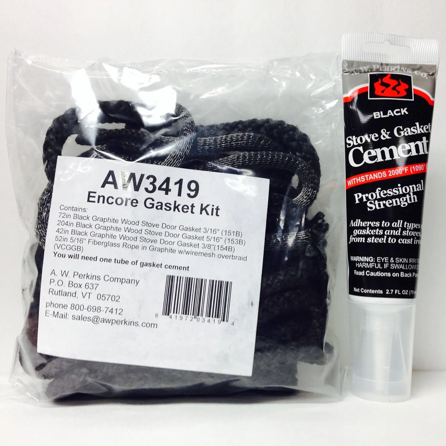 AW 3419 Vermont Castings Encore Catalytic Stove Gasket Kit Complete w/Glue VC000-3419