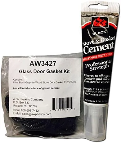 AW 3427 Vermont Castings Glass Door Panel Stove Gasket Kit Complete w/ glue VC000-3427