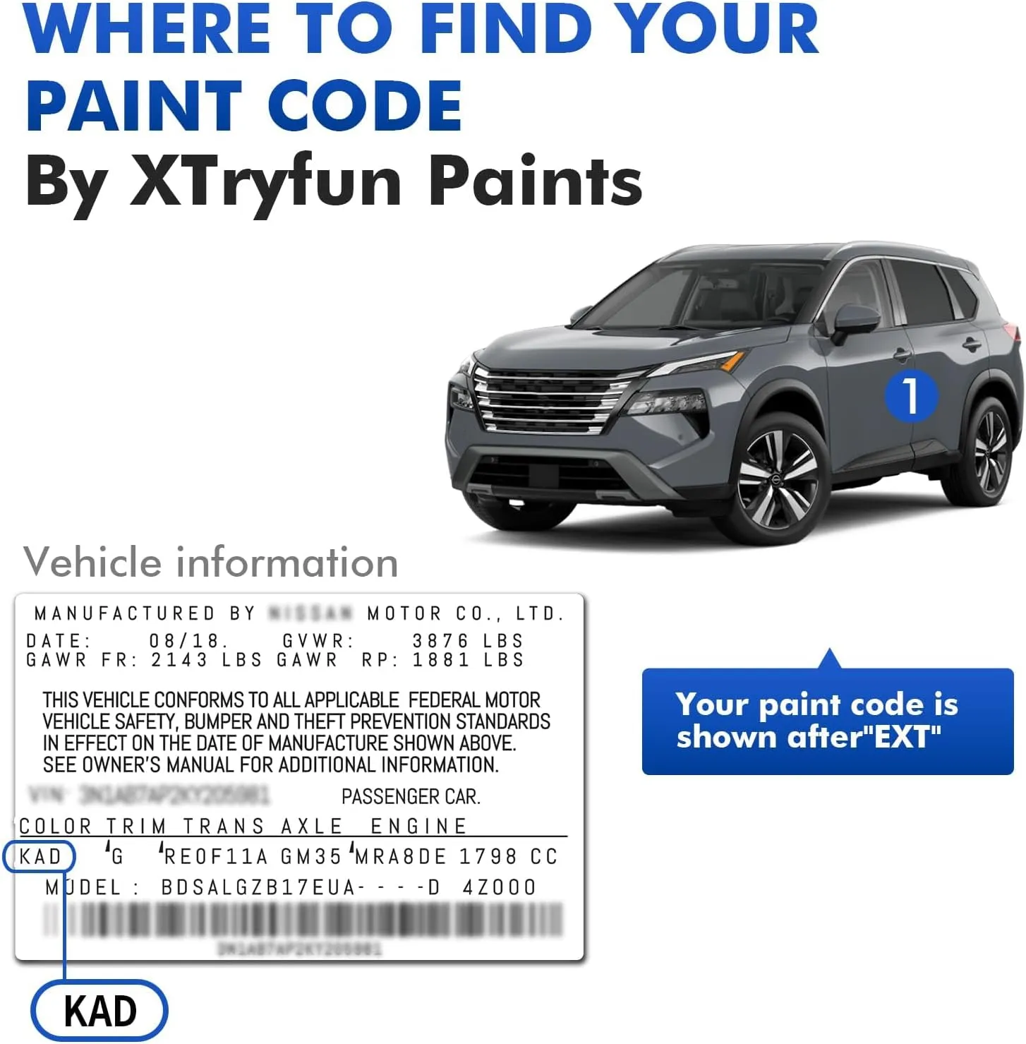 B51 Electric Blue/New York Blue Touch Up Paint for Nissan, DIY Car Paint Scratch Repair Kit, Quick & Easy Fix Automotive Scratch Repair for Sentra/Kicks/Versa/Juke