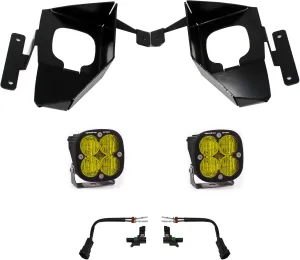 Baja Designs Squadron Sport Fog Pocket Kit - '16-18 Silverado/Sierra 1500 (Wide Cornering; Amber)