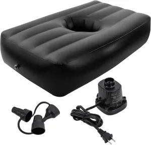 BBL Recovery Air Mattress with Hole, Post-Surgery Inflatable Bed for Brazilian Butt Lift, Electric Pump, Waterproof PVC, Ideal for Sleeping, Sitting, and Relaxation, Black