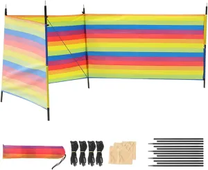 Beach Windscreen | Portable Windproof Privacy Shade | Outdoor Shelter Screen | Foldable Travel Wind Barrier, Lightweight UV Protection Fence, Camping Tent Gear for Beach Fishing Picnic