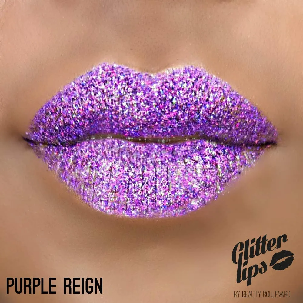 BeautyBlvd Glitter Lips | Glitter Lip Kit | Waterproof & Smudge Proof | Long Lasting | Cruelty Free (Purple Reign)