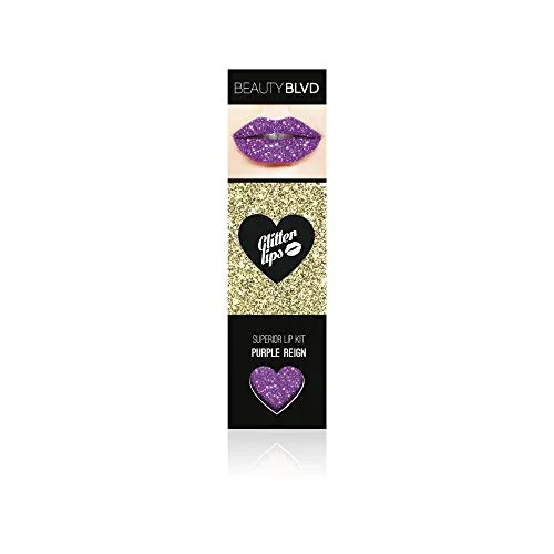 BeautyBlvd Glitter Lips | Glitter Lip Kit | Waterproof & Smudge Proof | Long Lasting | Cruelty Free (Purple Reign)