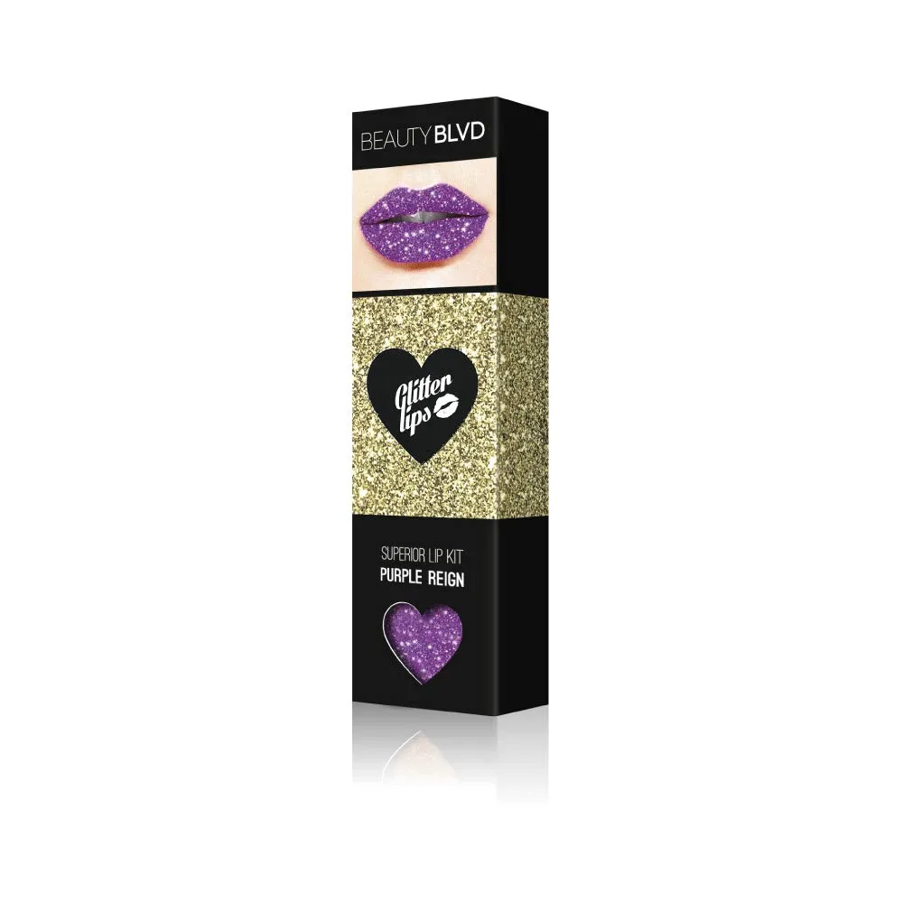 BeautyBlvd Glitter Lips | Glitter Lip Kit | Waterproof & Smudge Proof | Long Lasting | Cruelty Free (Purple Reign)