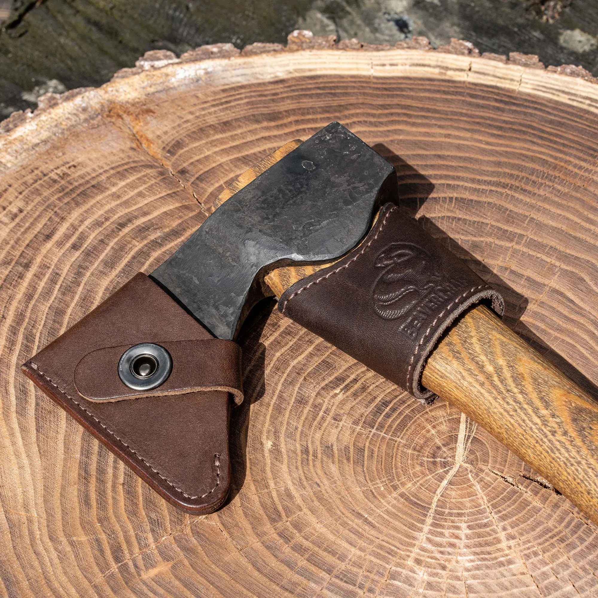 BeaverCraft Bushcraft Carving Hatchet with Leather Sheath