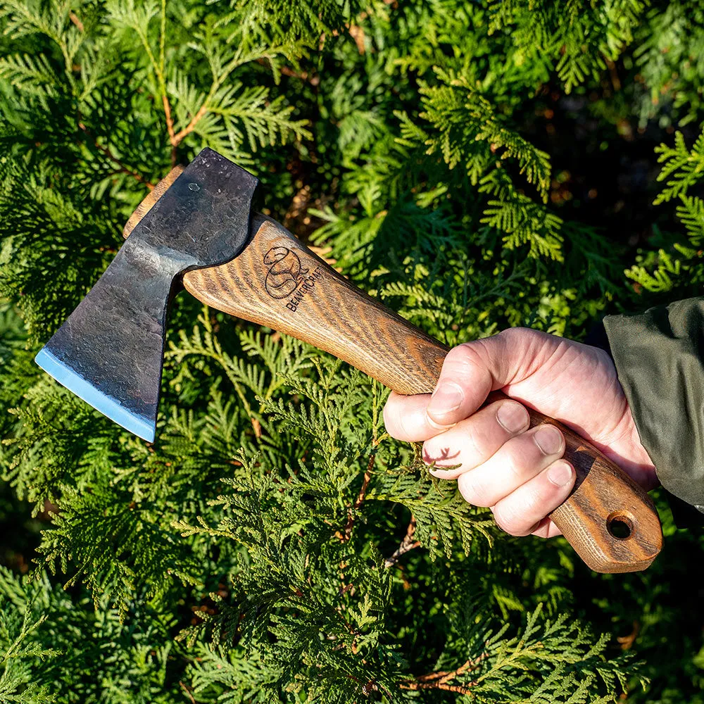 BeaverCraft Bushcraft Carving Hatchet with Leather Sheath