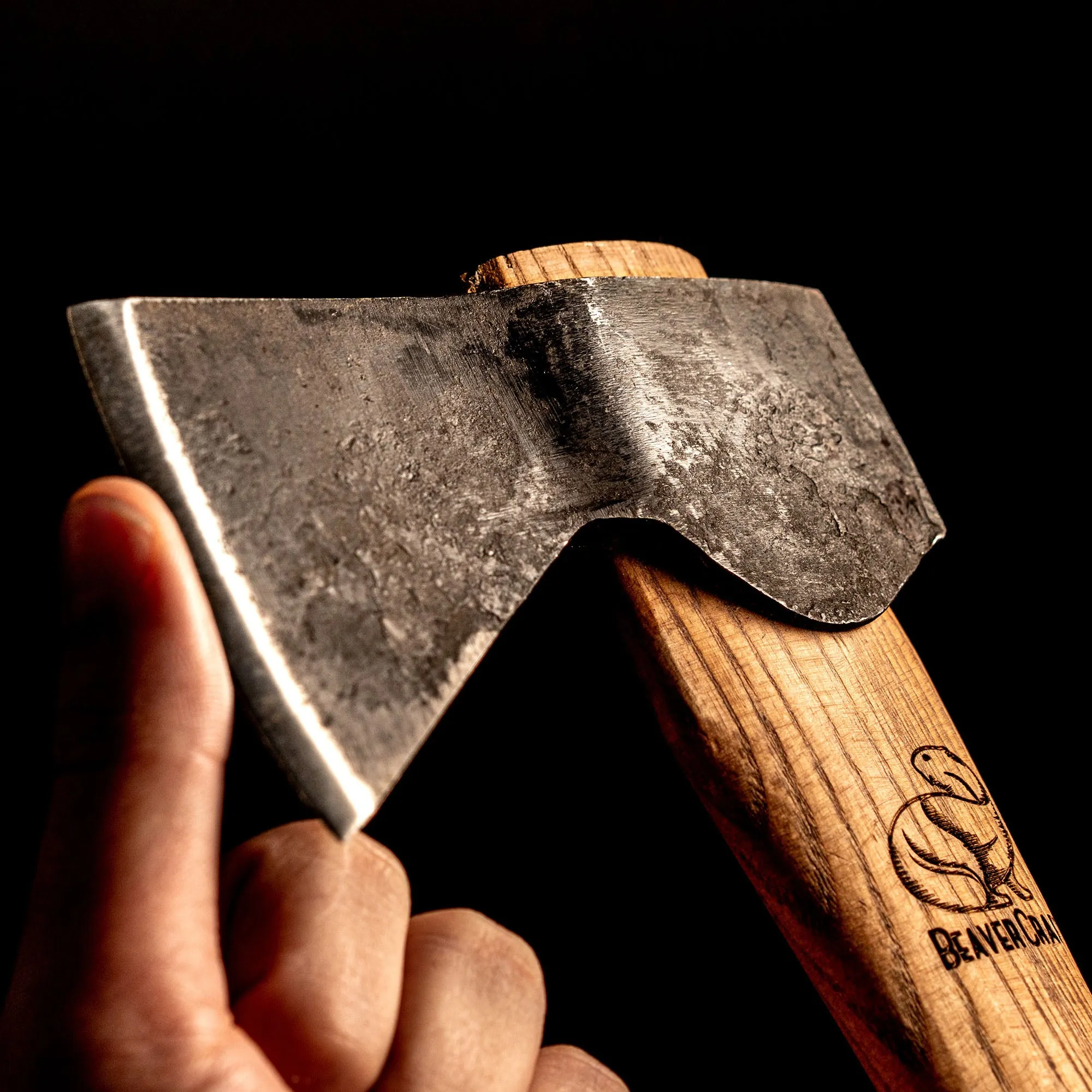 BeaverCraft Bushcraft Carving Hatchet with Leather Sheath
