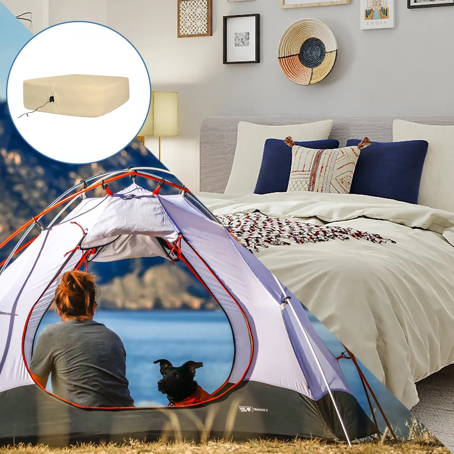 Bedecor Air Bed Sheets for Mattress Cover Removable Bed and Elastic Band Super Soft and Breathable & Deep up to 21" Beige Twin