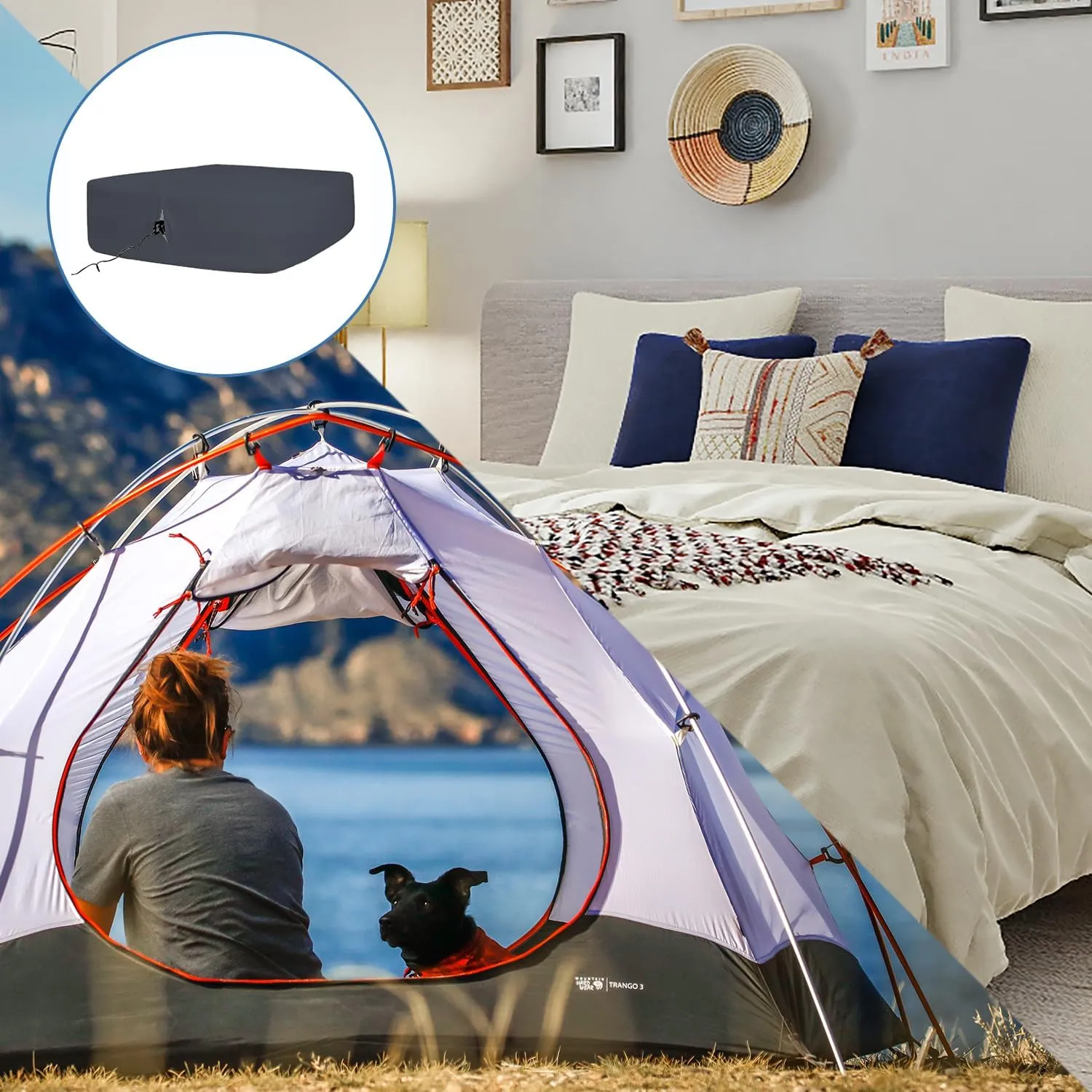 Bedecor Air Bed Sheets for Mattress Cover Removable Bed and Elastic Band Super Soft and Breathable & Deep up to 21" Black King