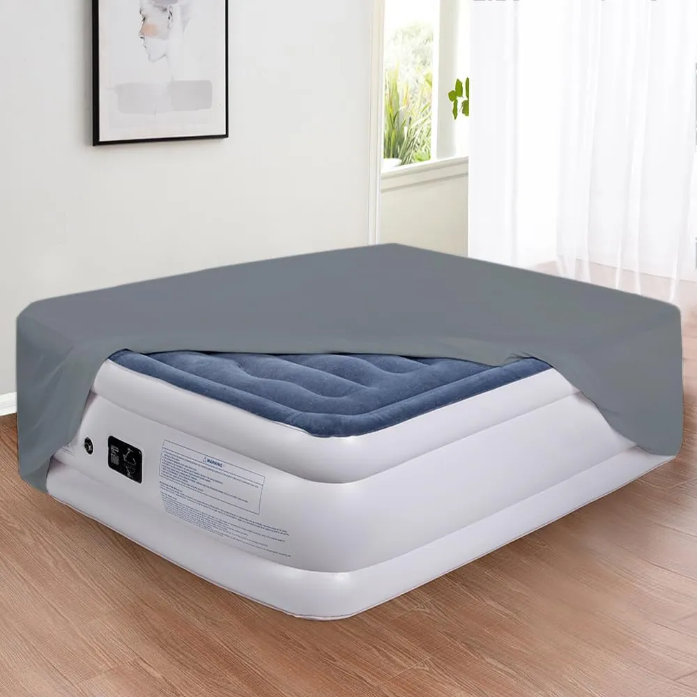 Bedecor Air Bed Sheets for Mattress Cover Removable Bed and Elastic Band Super Soft and Breathable & Deep up to 21" Dark Gray King
