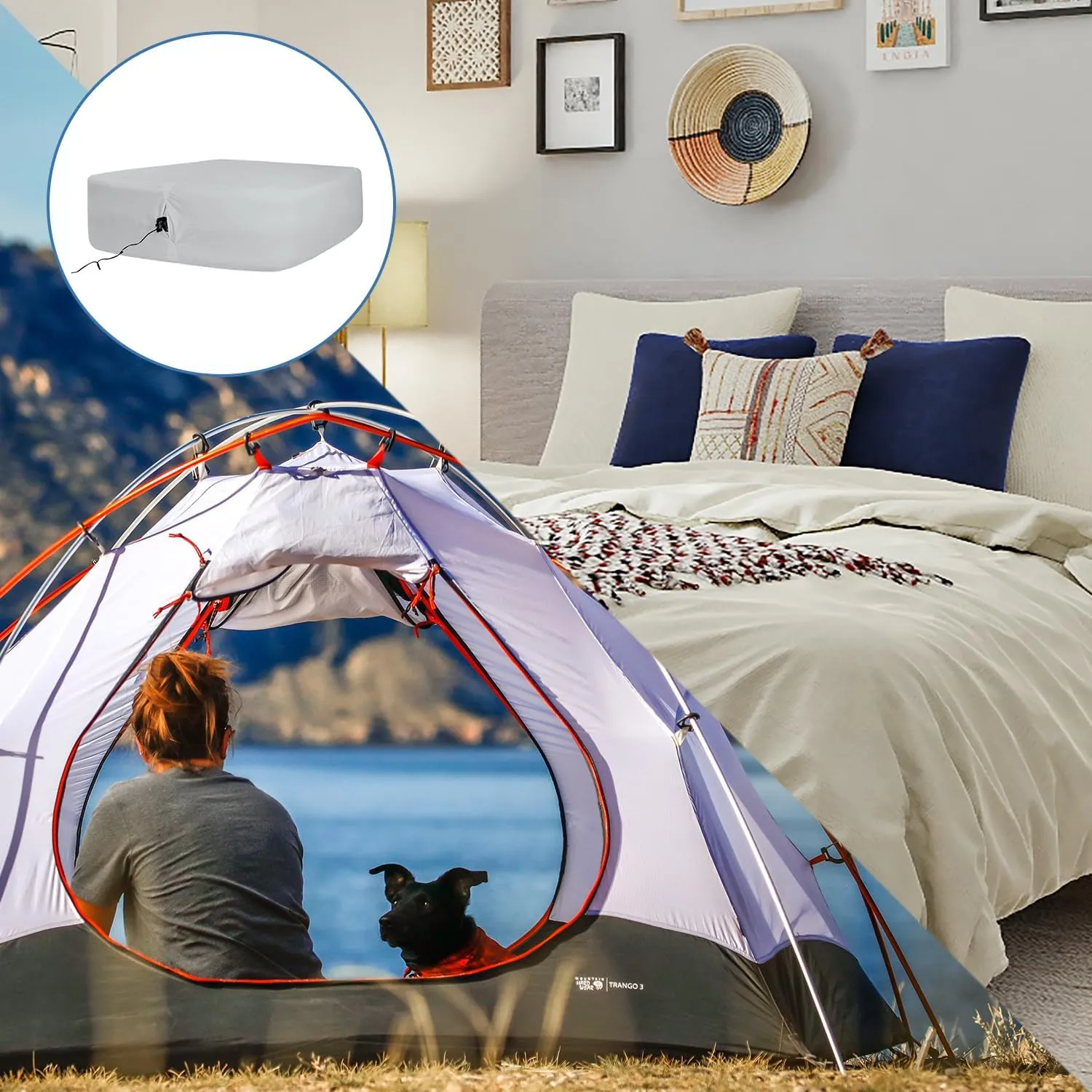 Bedecor Air Bed Sheets for Mattress Cover Removable Bed and Elastic Band Super Soft and Breathable & Deep up to 21" Light Gray King
