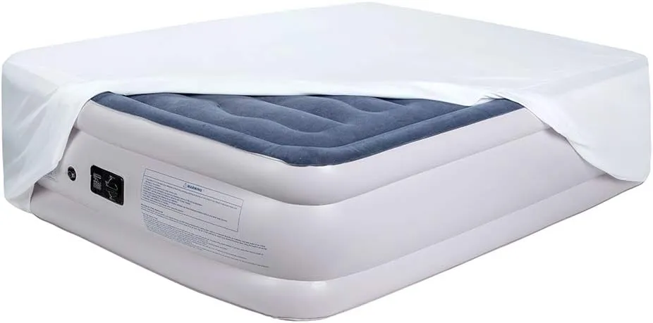 Bedecor Fitted Sheet for Air Mattress Inflate Without Disassembly Convenient & Firm Deep up to 21" White -Twin XL