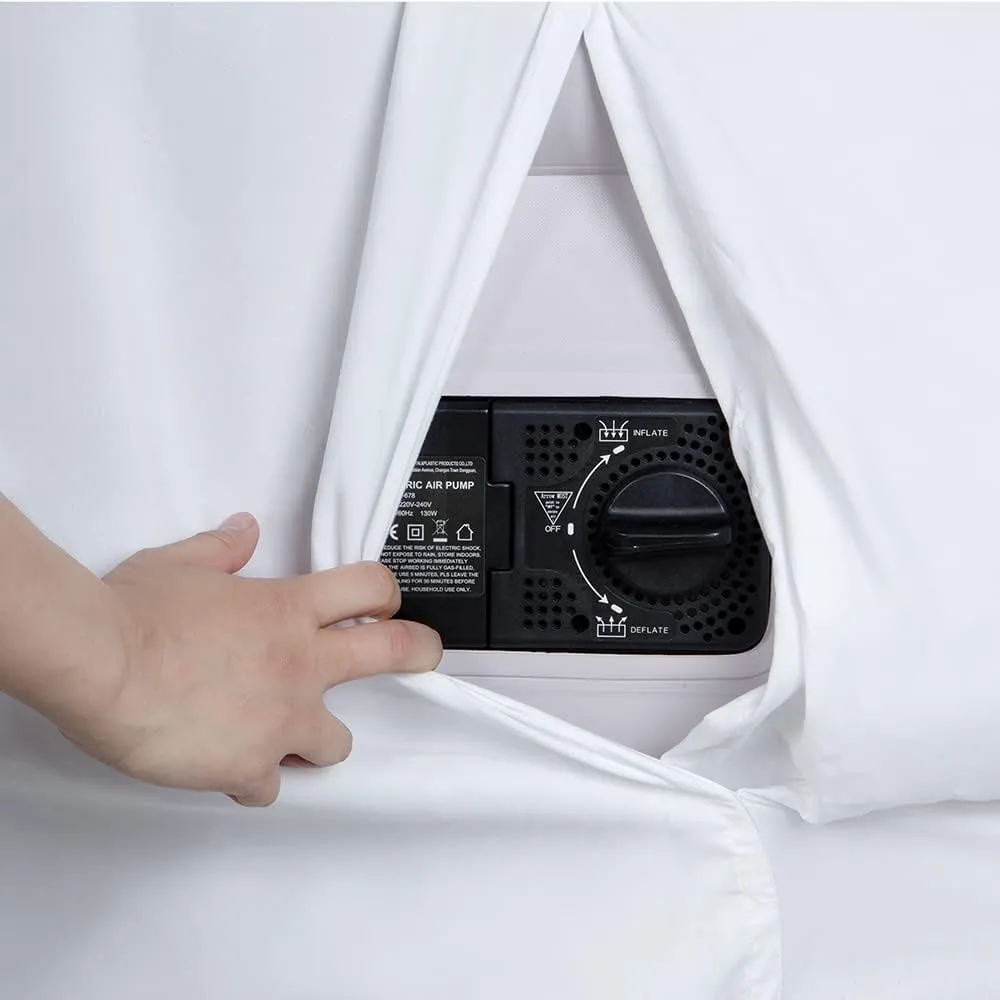 Bedecor Fitted Sheet for Air Mattress Inflate Without Disassembly Convenient & Firm Deep up to 21" White -Twin XL