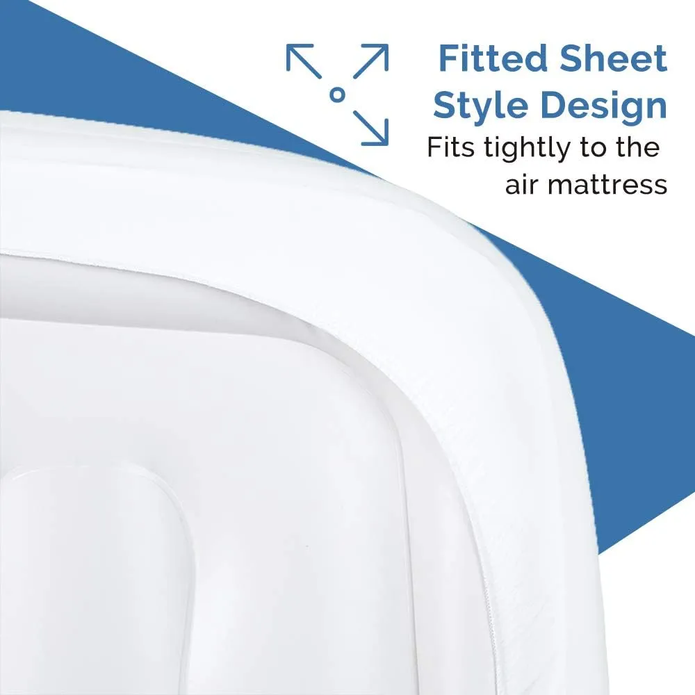 Bedecor Fitted Sheet for Air Mattress Inflate Without Disassembly Convenient & Firm Deep up to 21" White -Twin XL