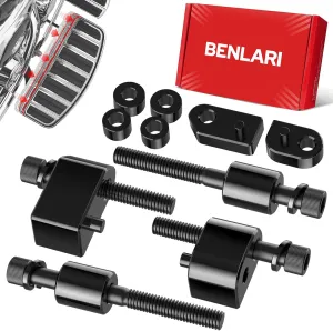 Benlari 1inch &1.5inch Driver Floorboard Extensions, Floorboard Spacer Extenders Kit Fit for Harley Touring Street Glide Road Glide Electra Glide Road King 2009-2024 FL Trikes 2009-2013, Black