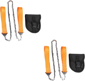 BESPORTBLE 2pcs Portable Chainsaw Folding Hand Saw Tree Pruning Tool Pocket Chain Survival Perfect for Outdoor Activities
