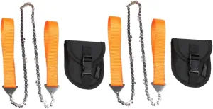BESPORTBLE 2pcs Portable Folding Pocket Chainsaw Hand Pruning Saws with Storage Case Survival Chain Ideal for Camping Hunting