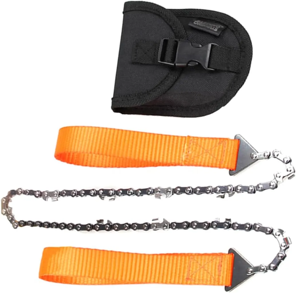 BESPORTBLE 2pcs Portable Folding Pocket Chainsaw Hand Pruning Saws with Storage Case Survival Chain Ideal for Camping Hunting