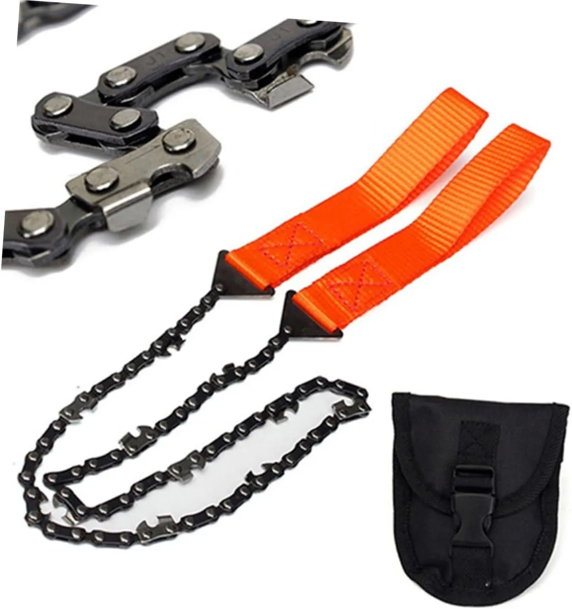 BESPORTBLE 2pcs Portable Folding Pocket Chainsaw Hand Pruning Saws with Storage Case Survival Chain Ideal for Camping Hunting