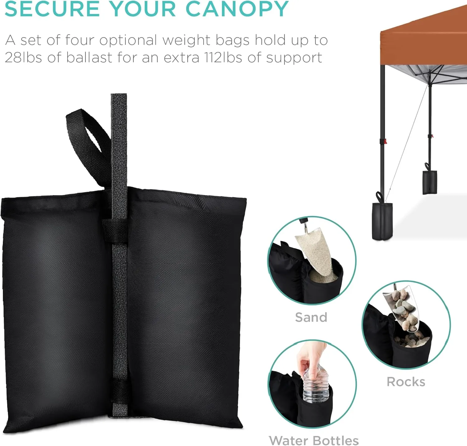 Best Choice Products 10x10ft 1-Person Setup Pop Up Canopy Tent Instant Portable Shelter w/ 1-Button Push, Case, 4 Weight Bags - Rust