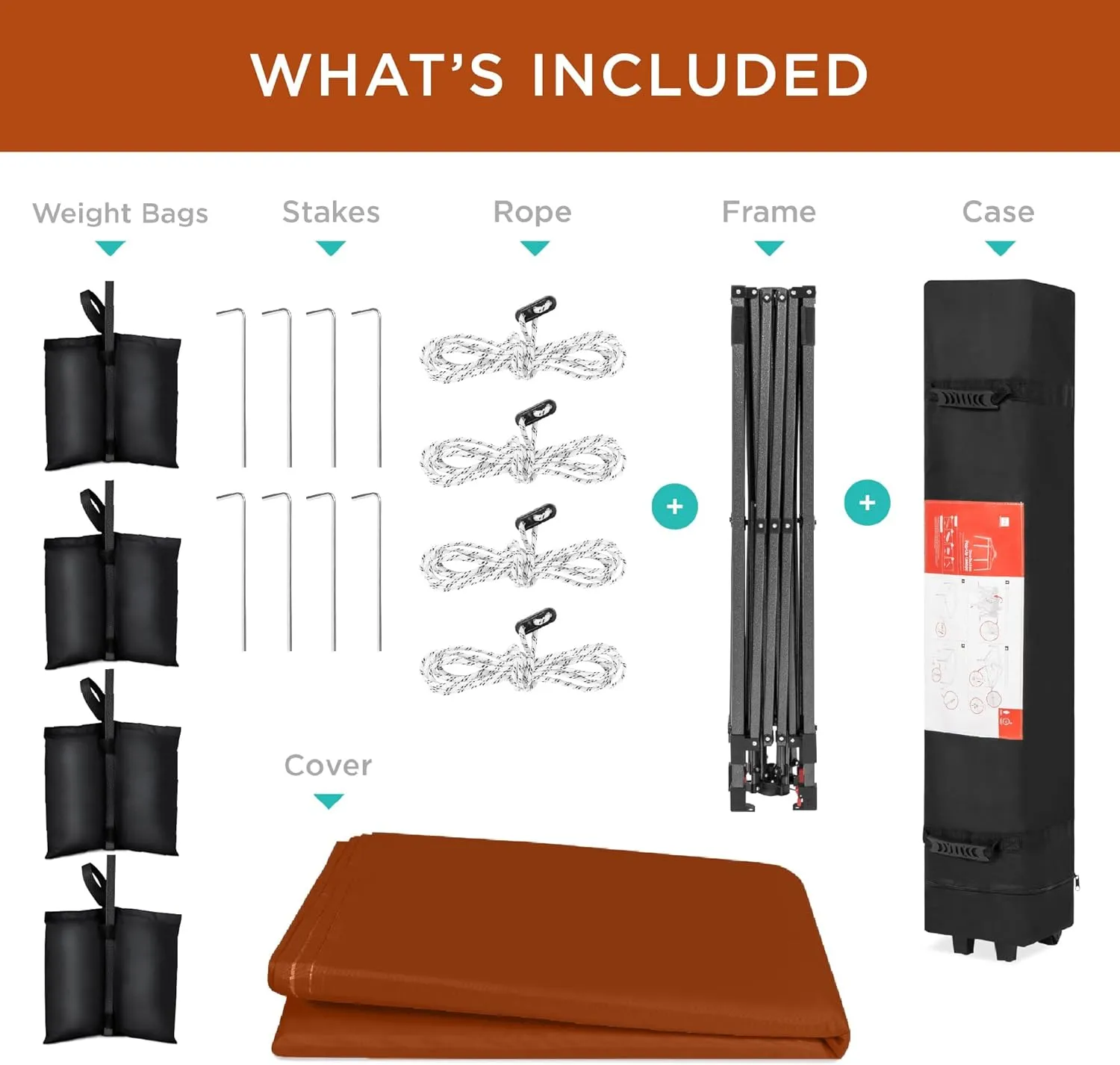 Best Choice Products 10x10ft 1-Person Setup Pop Up Canopy Tent Instant Portable Shelter w/ 1-Button Push, Case, 4 Weight Bags - Rust