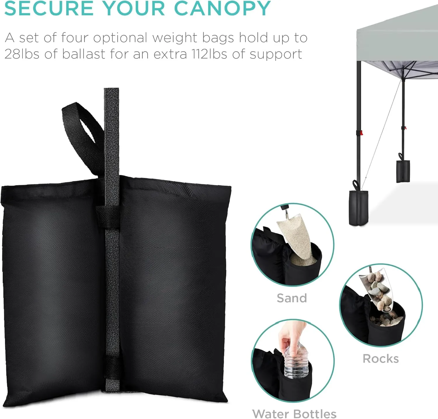 Best Choice Products 10x10ft 1-Person Setup Pop Up Canopy Tent Instant Portable Shelter w/ 1-Button Push, Case, 4 Weight Bags - Silver