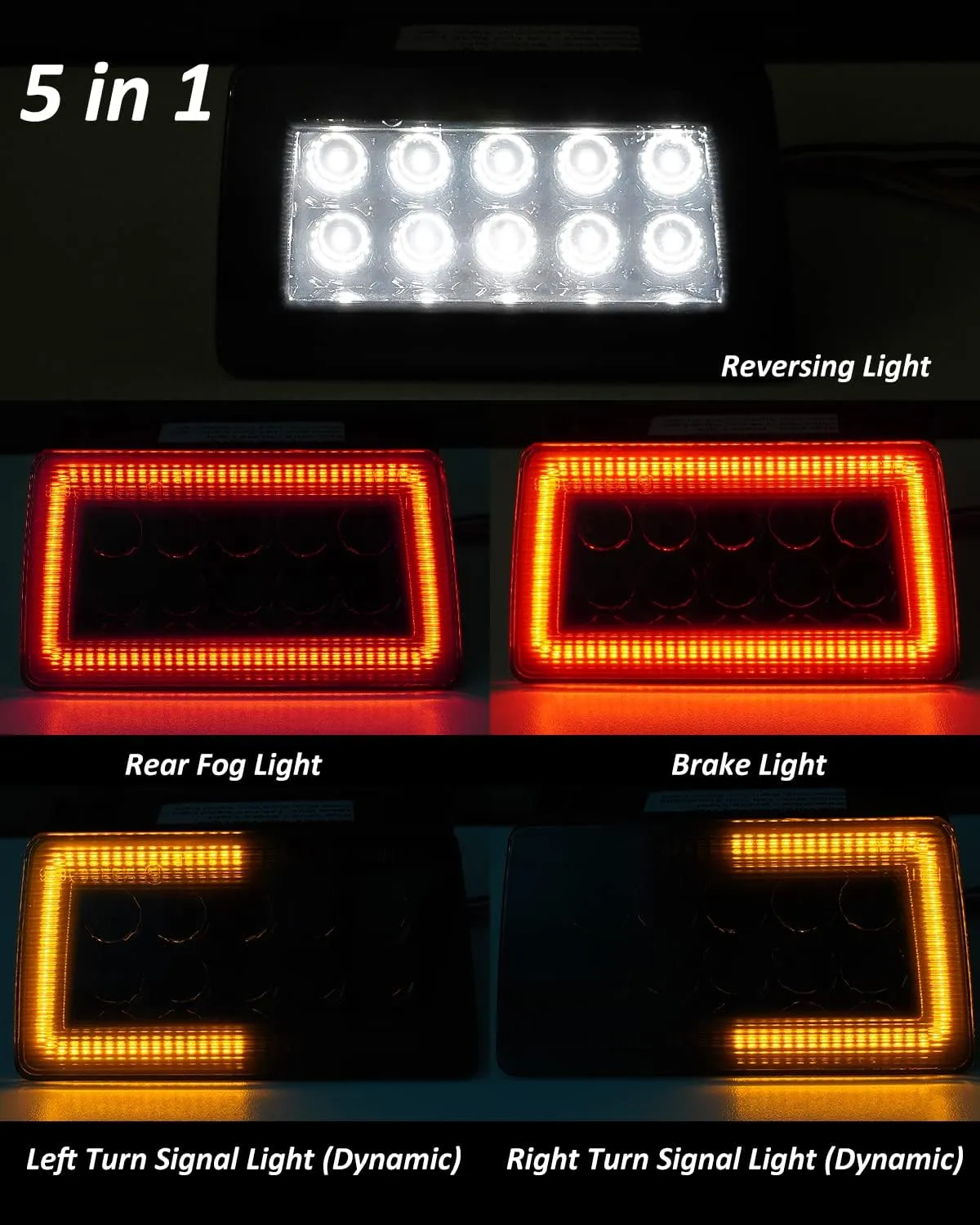 Bestview 5-In-1 LED Rear Fog Light Assembly Kits Compatible for 2011-2021 Subaru WRX STI Impreza XV Crosstrek, Function as Tail Brake Backup Reverse Turn Signal Lights (Smoke Len)